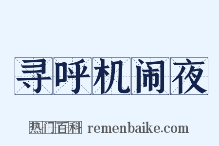 寻呼机闹夜是什么意思的图片